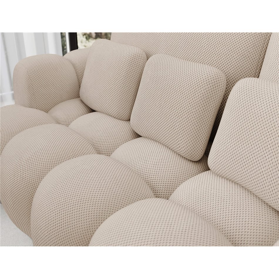 Sofa bed Elcotonn, sleeping function, Calmora 18, beige, H105x256x119cm