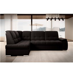 Угловой диван Elsado L, раздвижной, Flores 22, темно-коричневый, H95x272x192cm