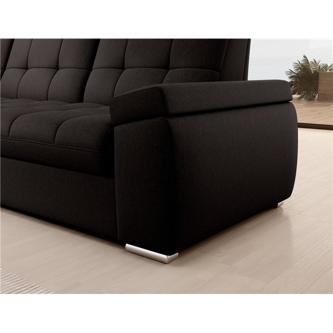 Угловой диван Elsado L, раздвижной, Flores 22, темно-коричневый, H95x272x192cm