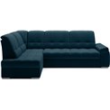 Угловой диван Elsado L, раздвижной, Nube 40, бархат, темно-синий, H95x272x192cm