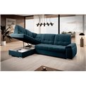 Угловой диван Elsado L, раздвижной, Nube 40, бархат, темно-синий, H95x272x192cm