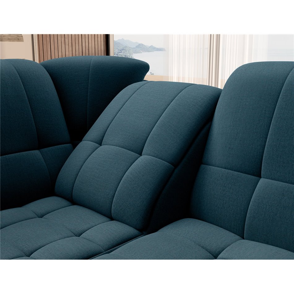 Угловой диван Elsado L, раздвижной, Nube 40, бархат, темно-синий, H95x272x192cm