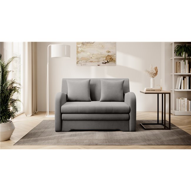 Sofa bed Elario, sleeping function, Nube 04, velvet, grey, H85x130x103cm