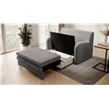 Sofa bed Elario, sleeping function, Nube 04, velvet, grey, H85x130x103cm