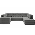 Corner sofa Elewett R, sleeping function, Sola 04, grey, H82x299x198cm