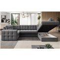 Corner sofa Elewett R, sleeping function, Sola 04, grey, H82x299x198cm