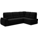 Угловой диван Elsado R, раздвижной, Flores 10, черный, H95x272x192cm