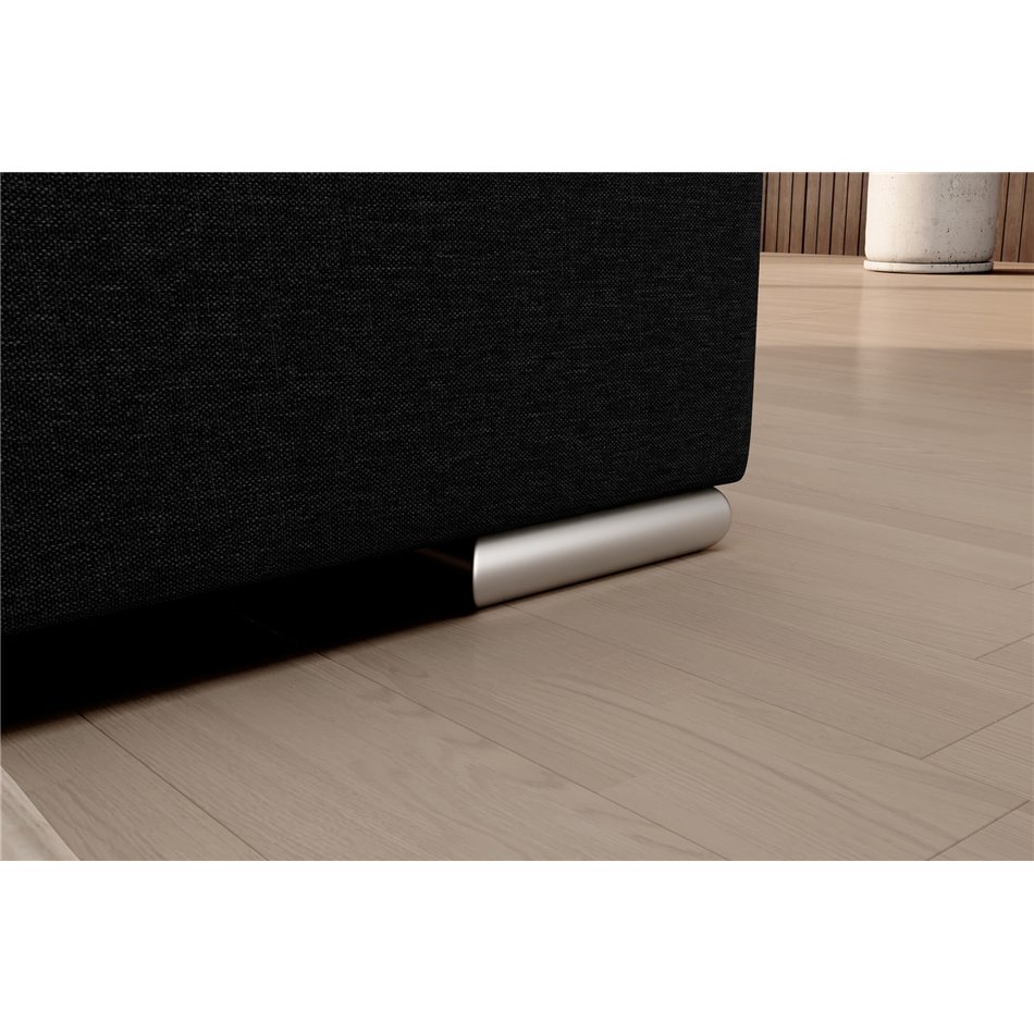 Угловой диван Elsado R, раздвижной, Flores 10, черный, H95x272x192cm