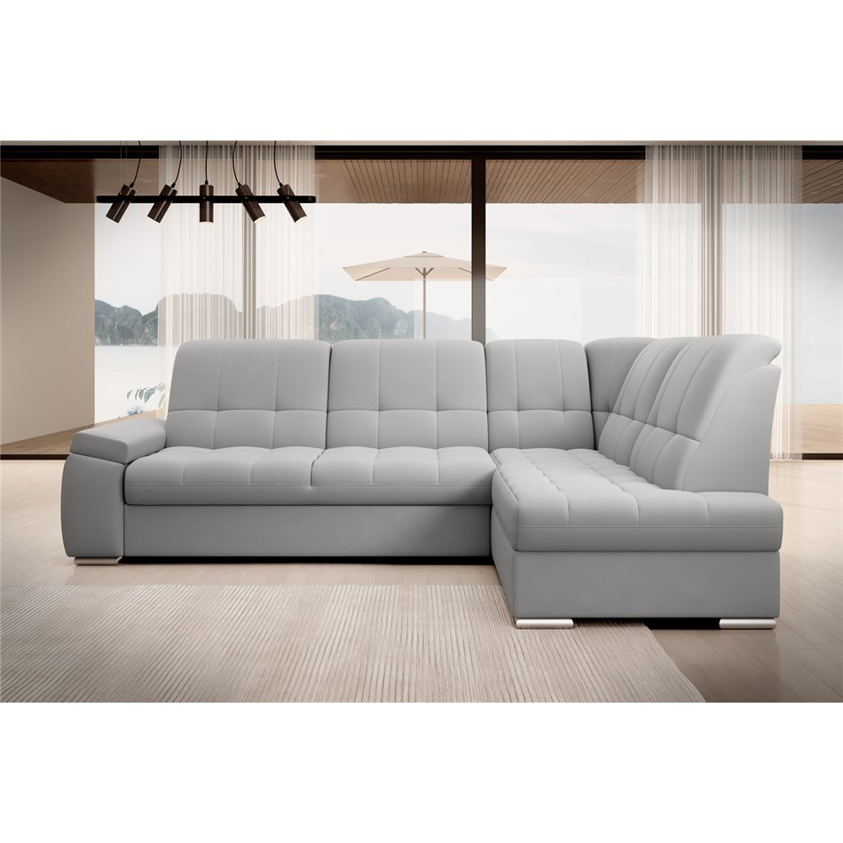 Угловой диван Elsado R, раздвижной, Sola 04, серый, H95x272x192cm