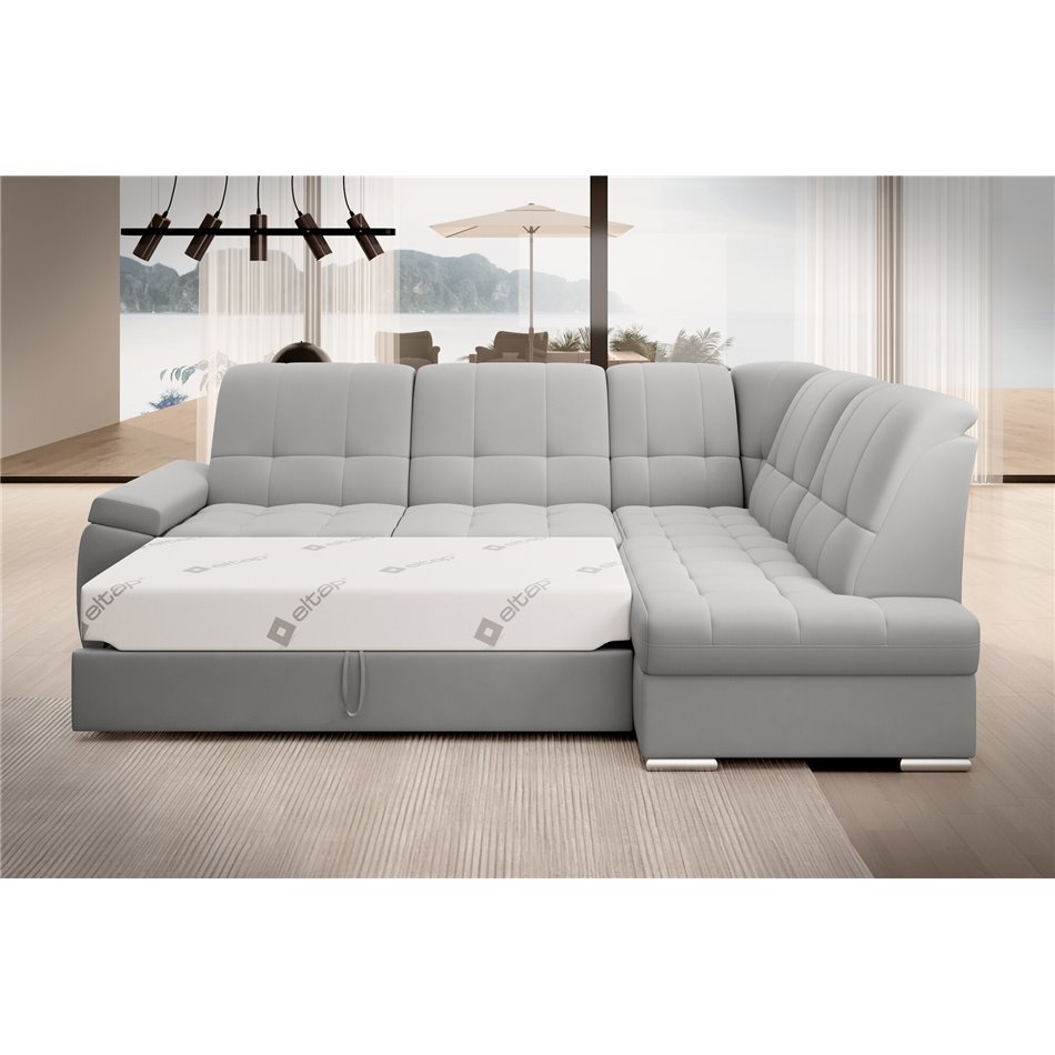 Угловой диван Elsado R, раздвижной, Sola 04, серый, H95x272x192cm