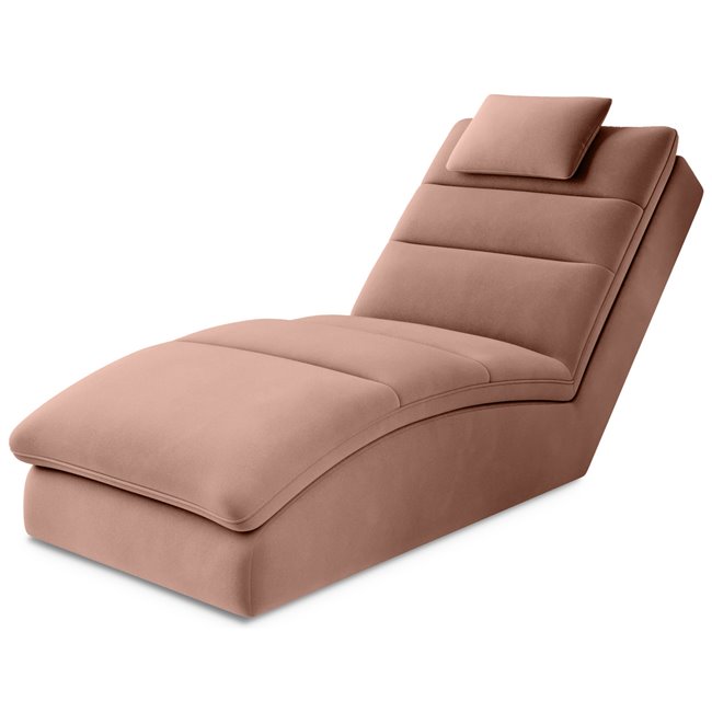 Chaise lounge chair Eltaco, Nube 24, velvet, pink, H95x85x170cm
