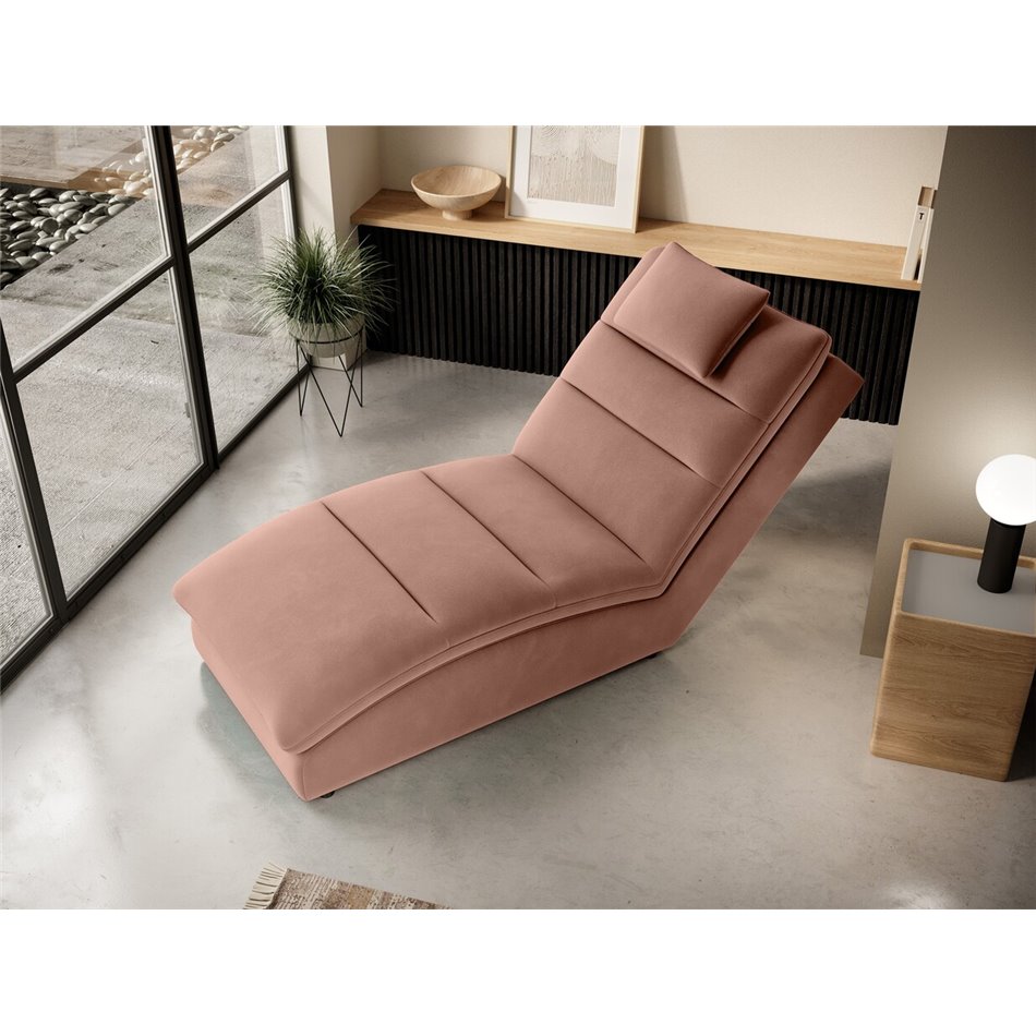 Chaise lounge chair Eltaco, Nube 24, velvet, pink, H95x85x170cm