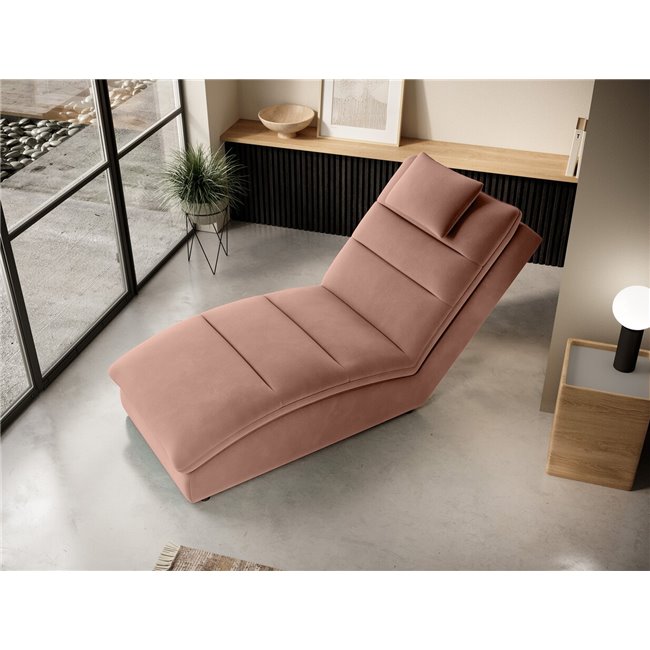 Chaise lounge chair Eltaco, Nube 24, velvet, pink, H95x85x170cm