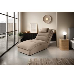 Chaise lounge chair Eltaco, Nube 20, velvet, light brown, H95x85x170cm