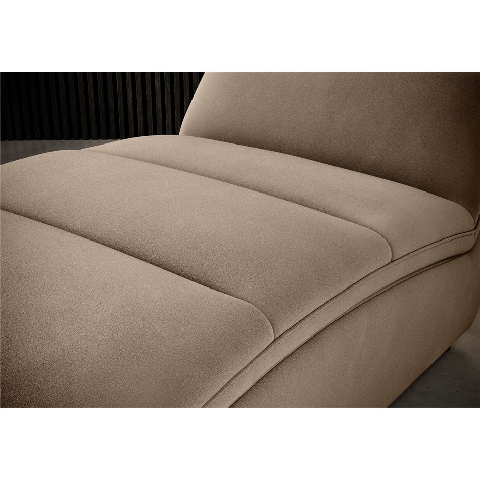 Chaise lounge chair Eltaco, Nube 20, velvet, light brown, H95x85x170cm