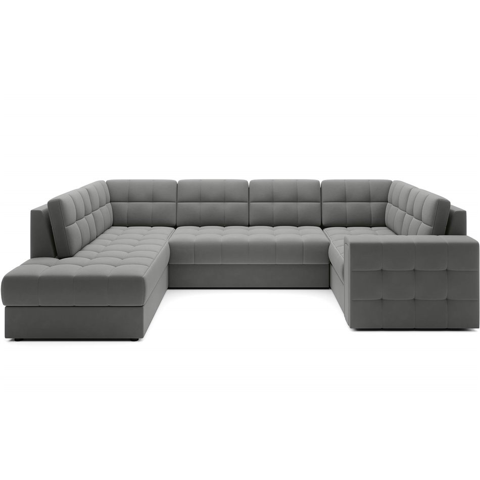 Corner sofa Elewett L, sleeping function, Sola 04, grey, H82x299x198cm