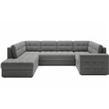 Corner sofa Elewett L, sleeping function, Sola 04, grey, H82x299x198cm