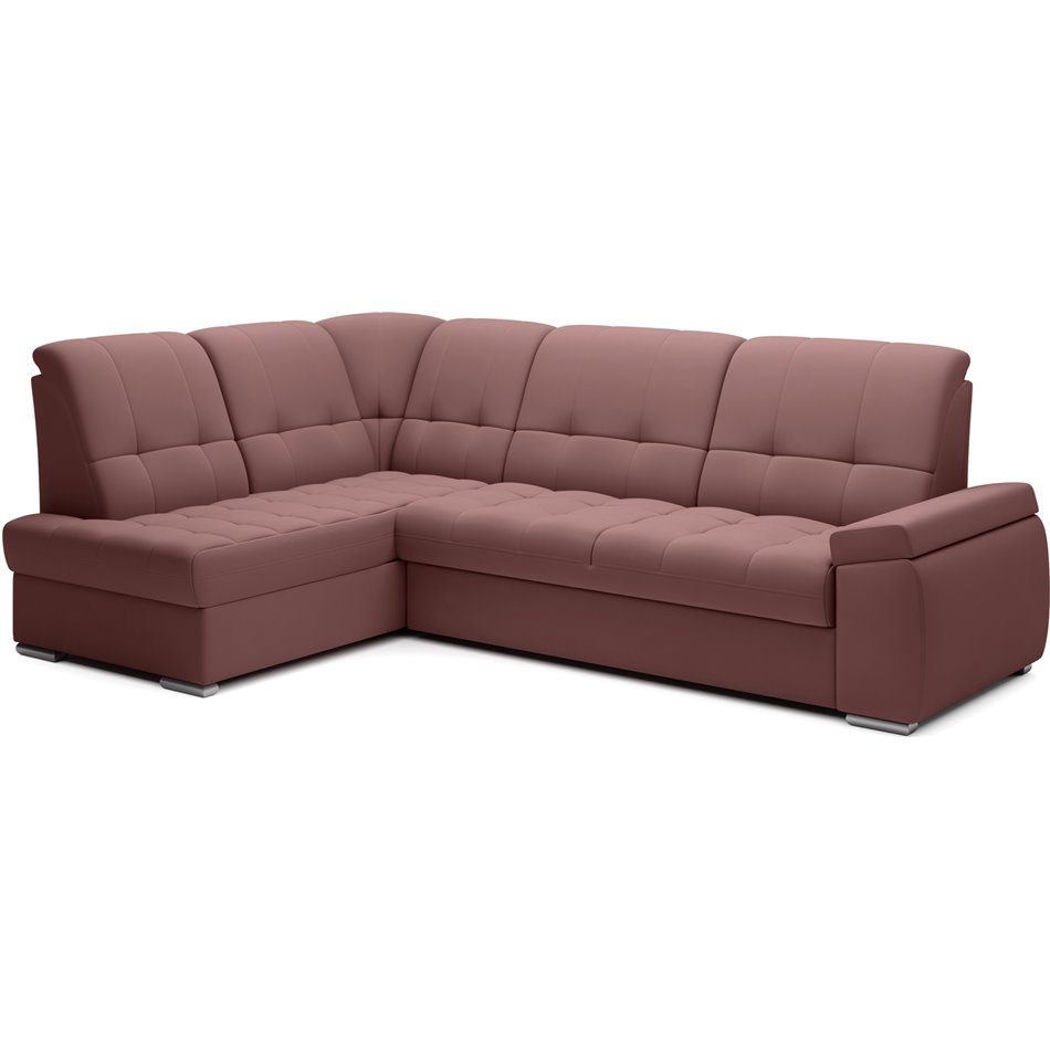 Угловой диван Elsado L, раздвижной, Velvetmat 24, бархат, розовый, H95x272x192cm