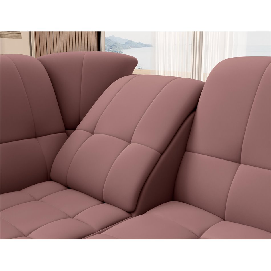 Угловой диван Elsado L, раздвижной, Velvetmat 24, бархат, розовый, H95x272x192cm