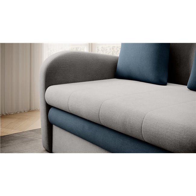 Sofa bed Elario, sleeping function, Nube 03, Monolith 76, velvet, grey, H85x130x103cm