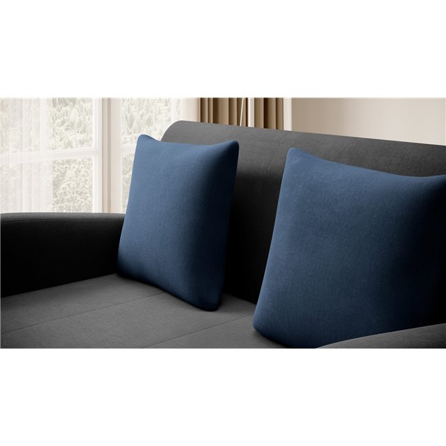 Sofa bed Elario, sleeping function, Nube 06, Nube 40, velvet, dark grey, H85x130x103cm