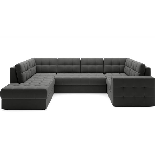 Corner sofa Elewett L, sleeping function, Sola 06, dark grey, H82x299x198cm