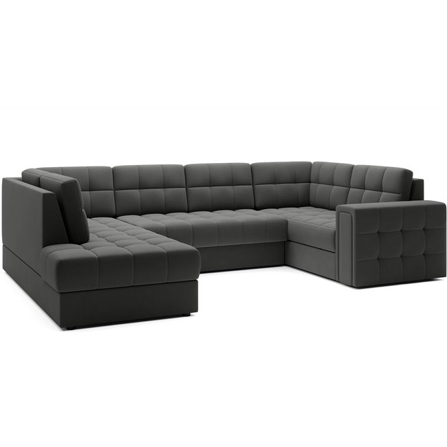 Corner sofa Elewett L, sleeping function, Sola 06, dark grey, H82x299x198cm