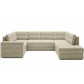 Corner sofa Elewett R, sleeping function, Monolith 04, velvet, beige, H82x299x198cm