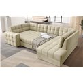 Corner sofa Elewett R, sleeping function, Monolith 04, velvet, beige, H82x299x198cm