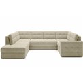Corner sofa Elewett L, sleeping function, Monolith 04, velvet, grey, H82x299x198cm