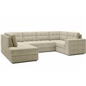 Corner sofa Elewett L, sleeping function, Monolith 04, velvet, grey, H82x299x198cm