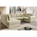 Corner sofa Elewett L, sleeping function, Monolith 04, velvet, grey, H82x299x198cm
