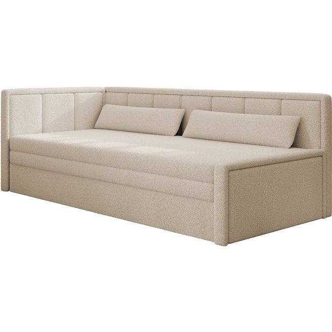 Sofa bed Elfulgeo L, sleeping function, Royal 18, boucle, beige, H77x214x82cm