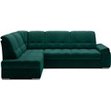Угловой диван Elsado L, раздвижной, Nube 35, бархат, темно-зелёный, H95x272x192cm
