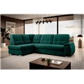 Угловой диван Elsado L, раздвижной, Nube 35, бархат, темно-зелёный, H95x272x192cm