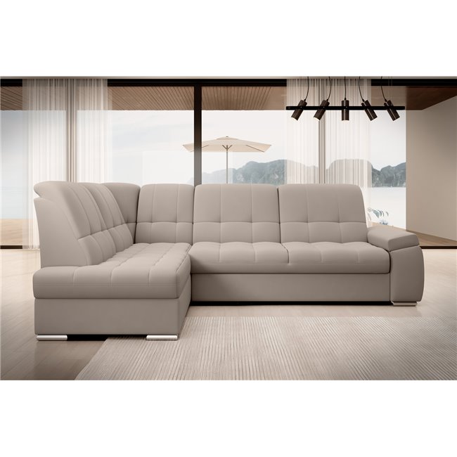 Угловой диван Elsado L, раздвижной, Sola 18, бежевый, H95x272x192cm