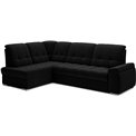 Угловой диван Elsado L, раздвижной, Flores 10, черный, H95x272x192cm