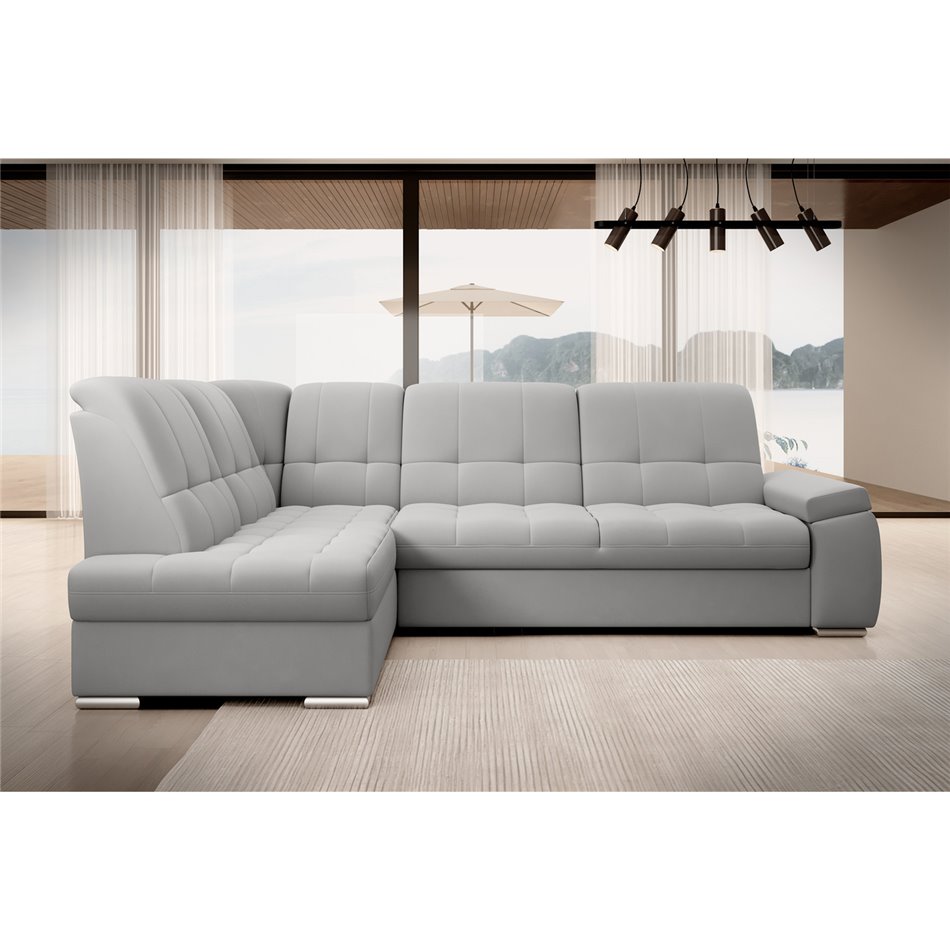 Угловой диван Elsado L, раздвижной, Sola 04, серый, H95x272x192cm