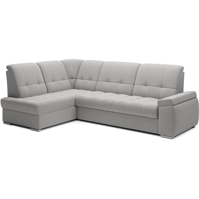 Угловой диван Elsado L, раздвижной, Sola 04, серый, H95x272x192cm