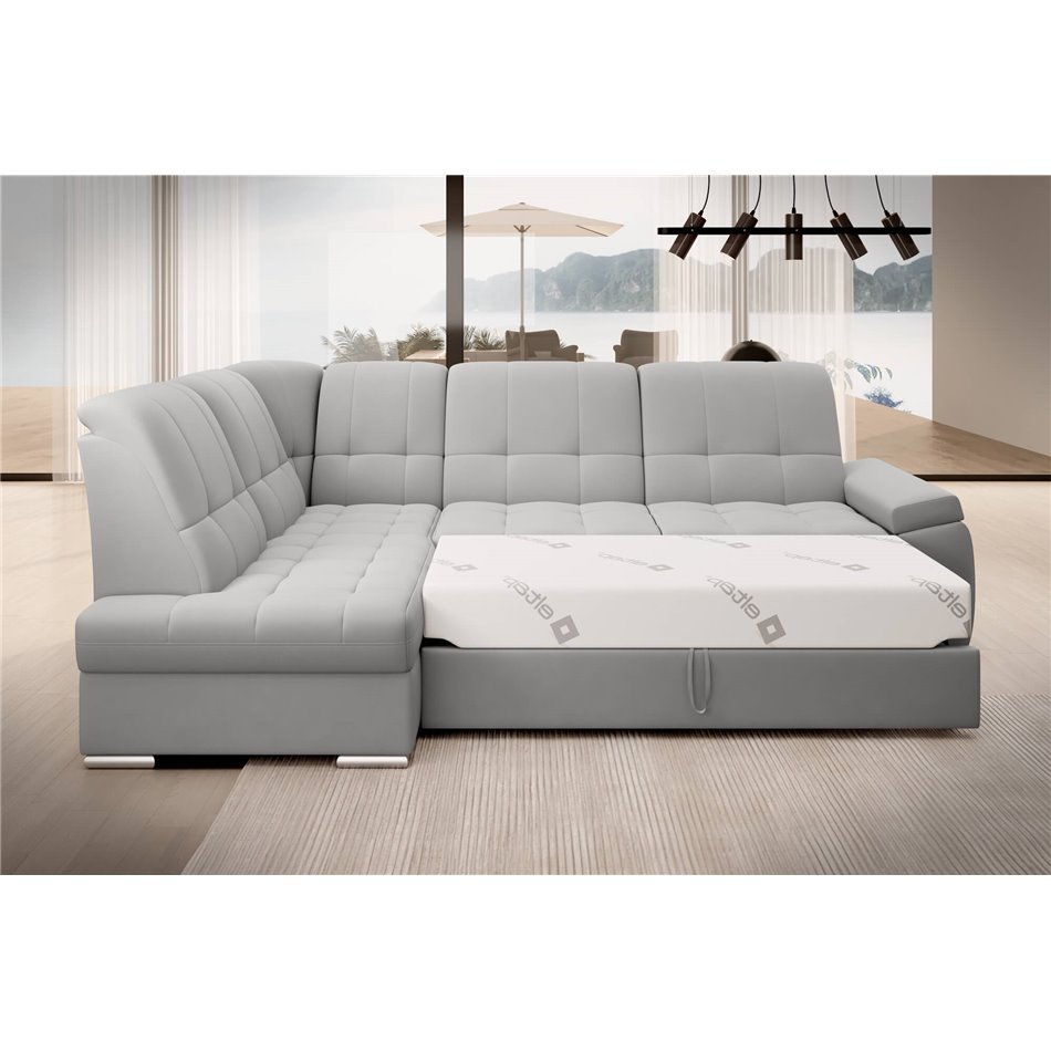 Угловой диван Elsado L, раздвижной, Sola 04, серый, H95x272x192cm