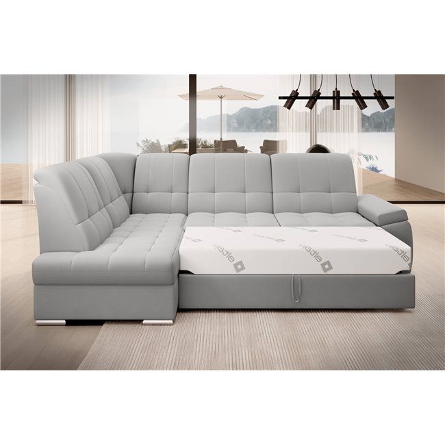 Угловой диван Elsado L, раздвижной, Sola 04, серый, H95x272x192cm