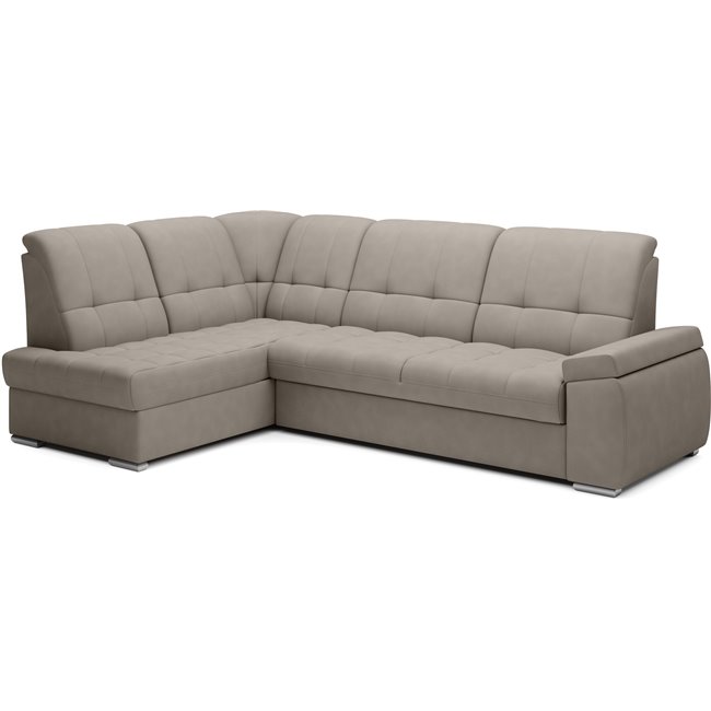 Угловой диван Elsado L, раздвижной, Poco 07, серый, H95x272x192cm