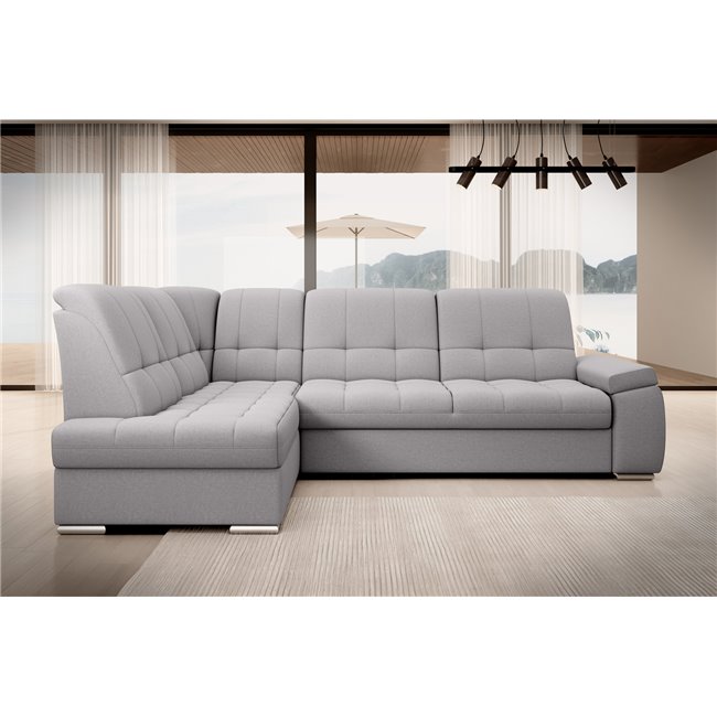 Угловой диван Elsado L, раздвижной, Gojo 04, серый, H95x272x192cm