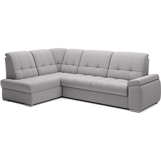 Угловой диван Elsado L, раздвижной, Gojo 04, серый, H95x272x192cm