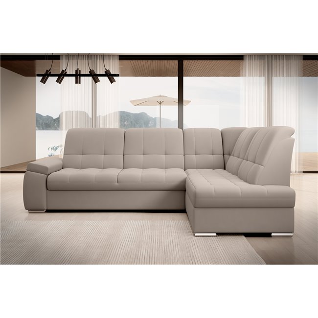 Угловой диван Elsado R, раздвижной, Sola 18, бежевый, H95x272x192cm