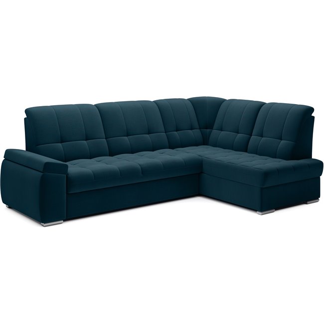 Угловой диван Elsado R, раздвижной, Nube 40, бархат, темно-синий, H95x272x192cm