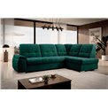 Угловой диван Elsado R, раздвижной, Nube 35, бархат, темно-зелёный, H95x272x192cm