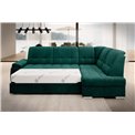 Угловой диван Elsado R, раздвижной, Nube 35, бархат, темно-зелёный, H95x272x192cm