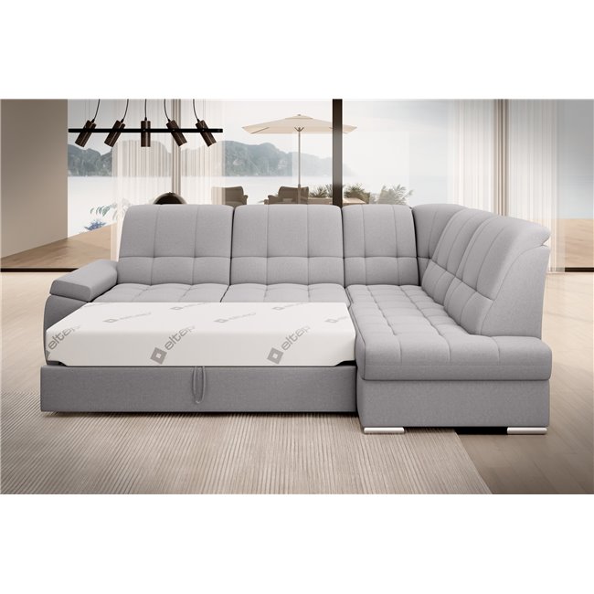 Угловой диван Elsado R, раздвижной, Gojo 04, серый, H95x272x192cm