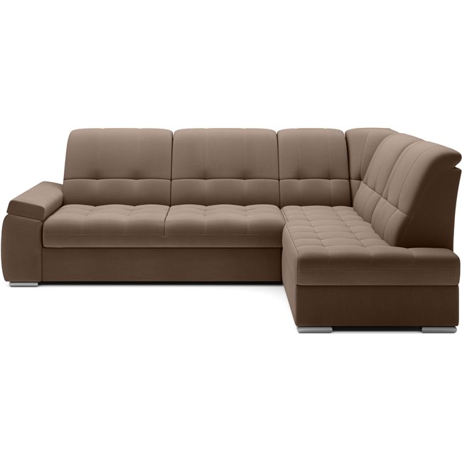 Угловой диван Elsado R, раздвижной, Nube 20, бархат, светло-коричневый, H95x272x192cm